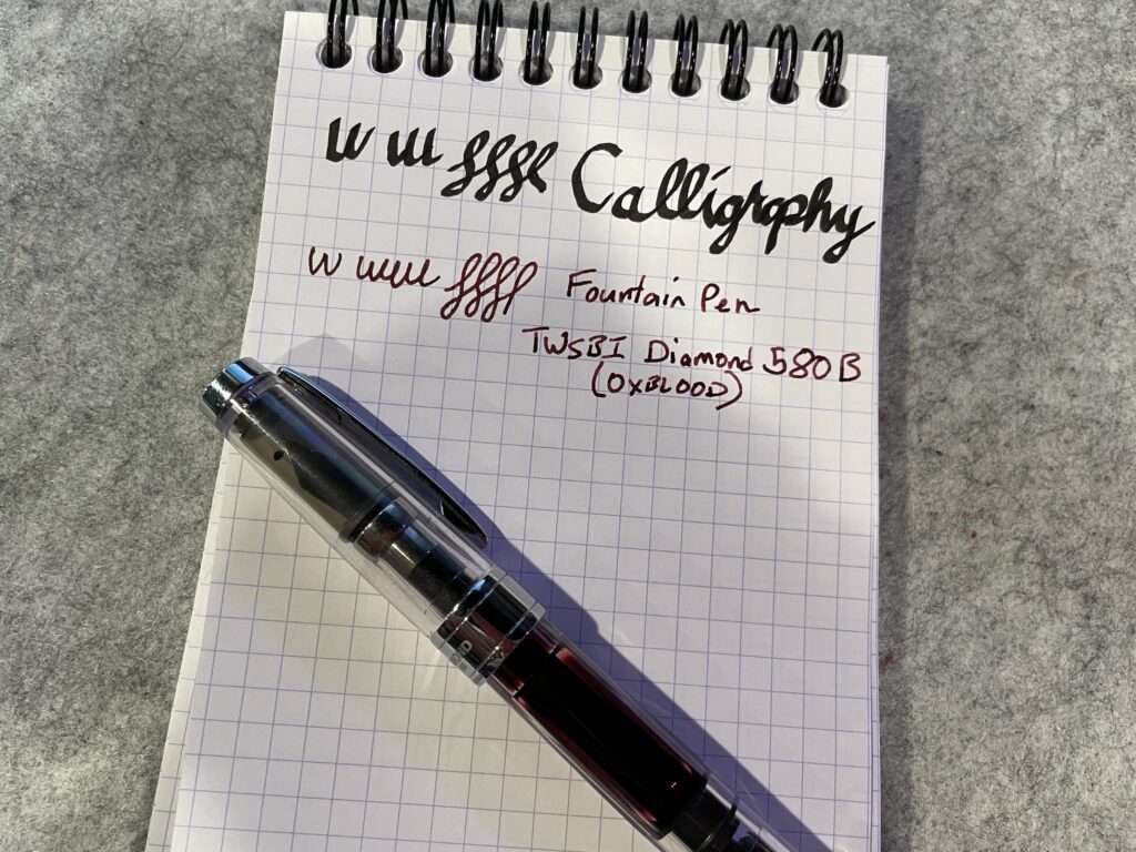 calligraphy writing vs fountain pen writing
